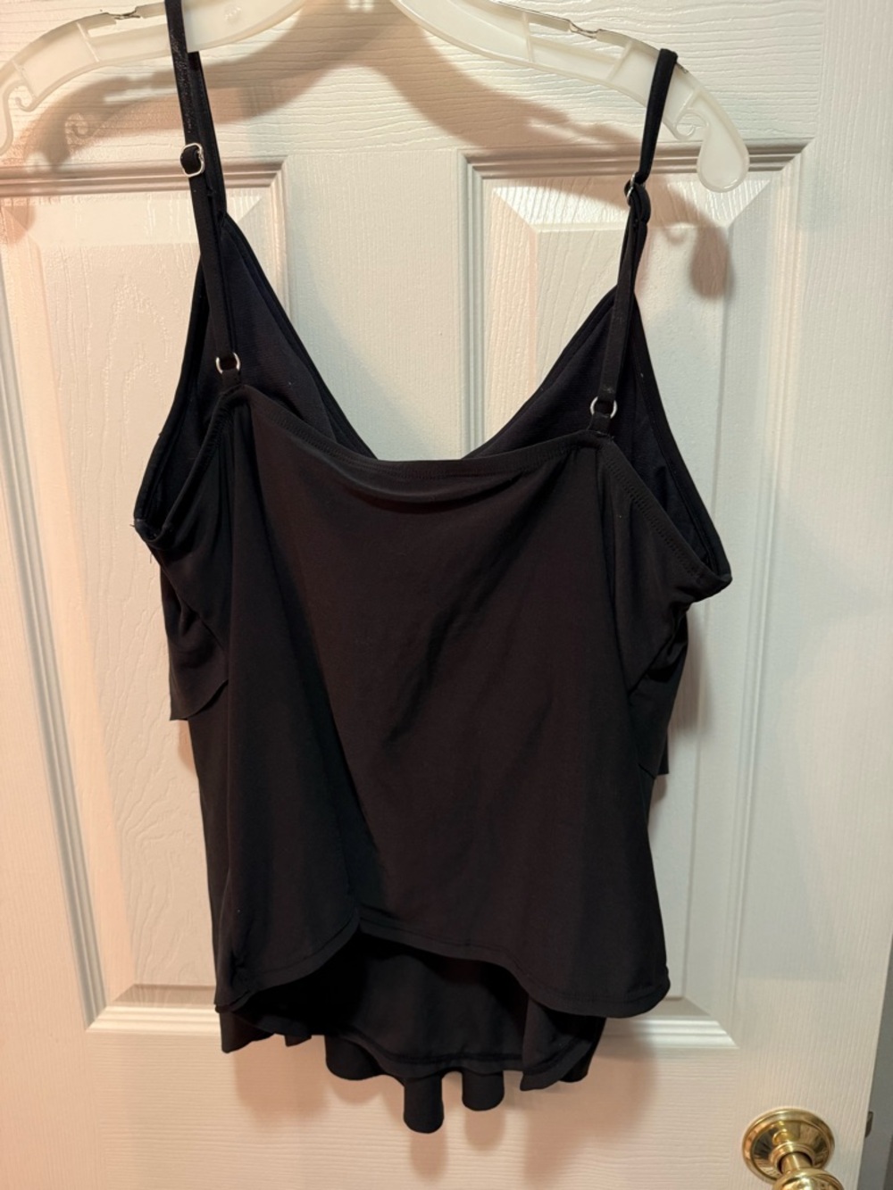 Black Ruffled Tankini Swim Top built in padding and adjustable straps size XL - Picture 2 of 4